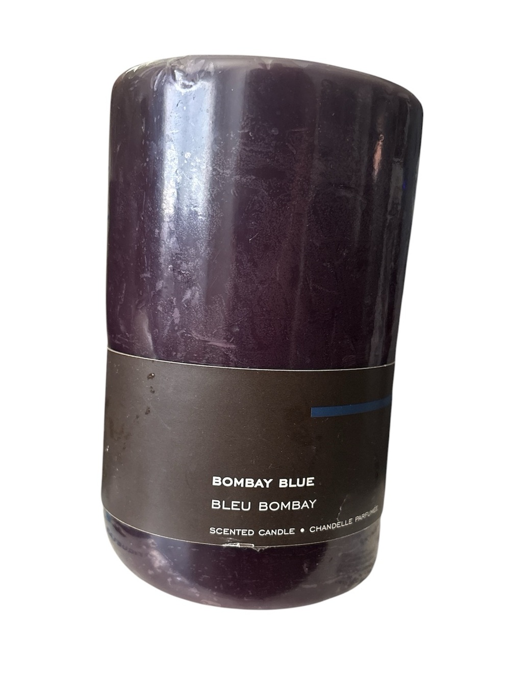 Pier 1 Bombay Blue Pillar Candle - Deep Purple